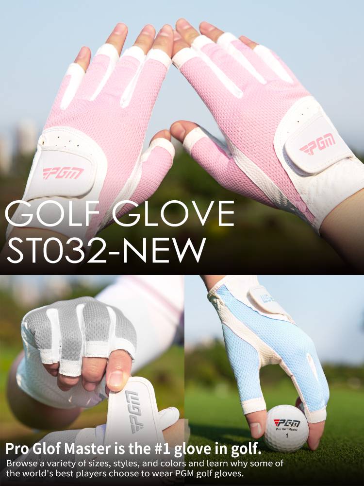 PGM golf gloves ladies dew fingers in summer sunscreen Korean version of the new breathable light sports can touch the screen