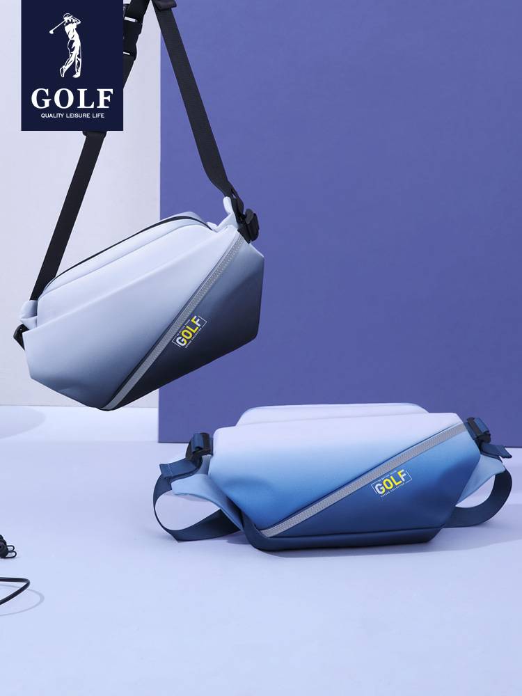 Golf golf chest bag fashion contrasting color gradient backpack anti -splash water splash large -capacity shoulder bag messenger bag men's tide card