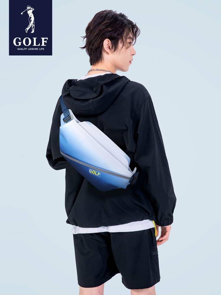 Golf golf chest bag fashion contrasting color gradient backpack anti -splash water splash large -capacity shoulder bag messenger bag men's tide card