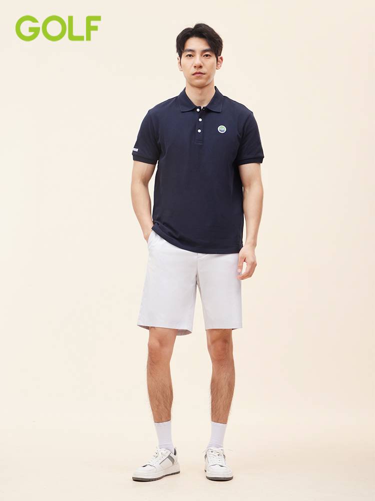 Golf Golf POLO shirt Men's summer breathable casual high -end cotton body pure color lapel men's short -sleeved T -shirt