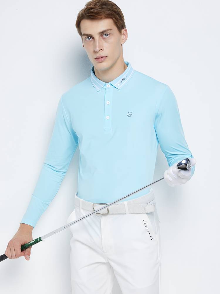 Autumn and winter golf men's long -sleeved fast -drying slim -fit Polo shirt genuine GOLF clothing men's casual sports shirt white