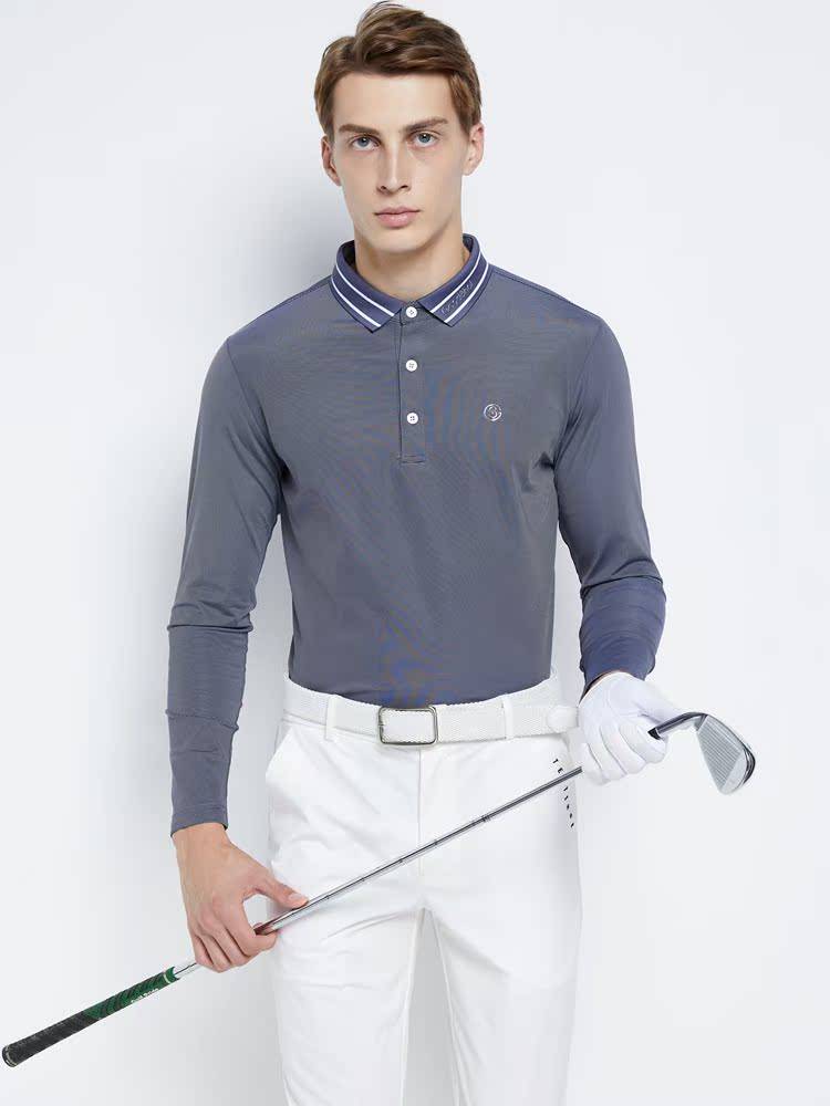 Autumn and winter golf men's long -sleeved fast -drying slim -fit Polo shirt genuine GOLF clothing men's casual sports shirt white