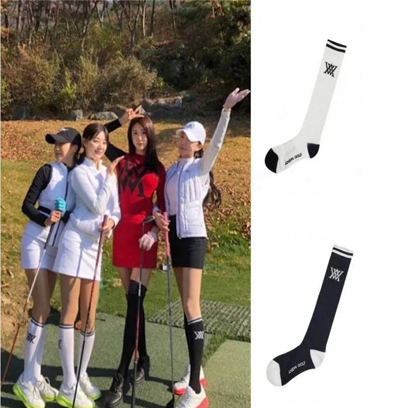 Golf socks Ladies long socks pure cotton autumn and winter anti -mosquito sunscreen socks Golf pure cotton female socks