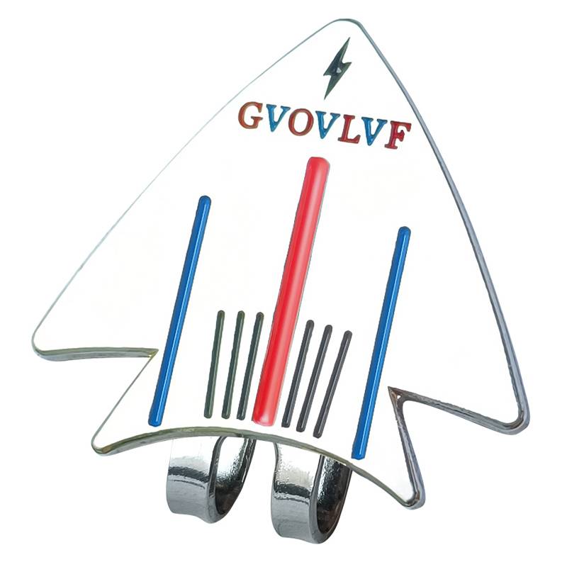 Golf hat clip MARK position three -line aiming Mark aircraft shape design with magnet clip ball band