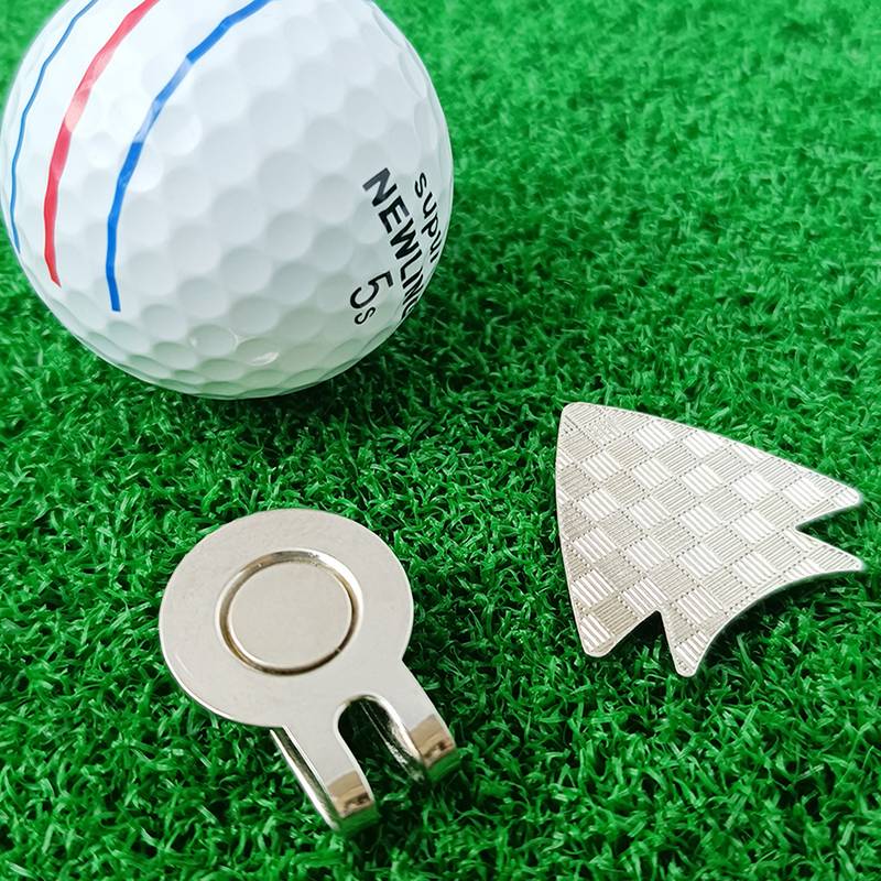 Golf hat clip MARK position three -line aiming Mark aircraft shape design with magnet clip ball band