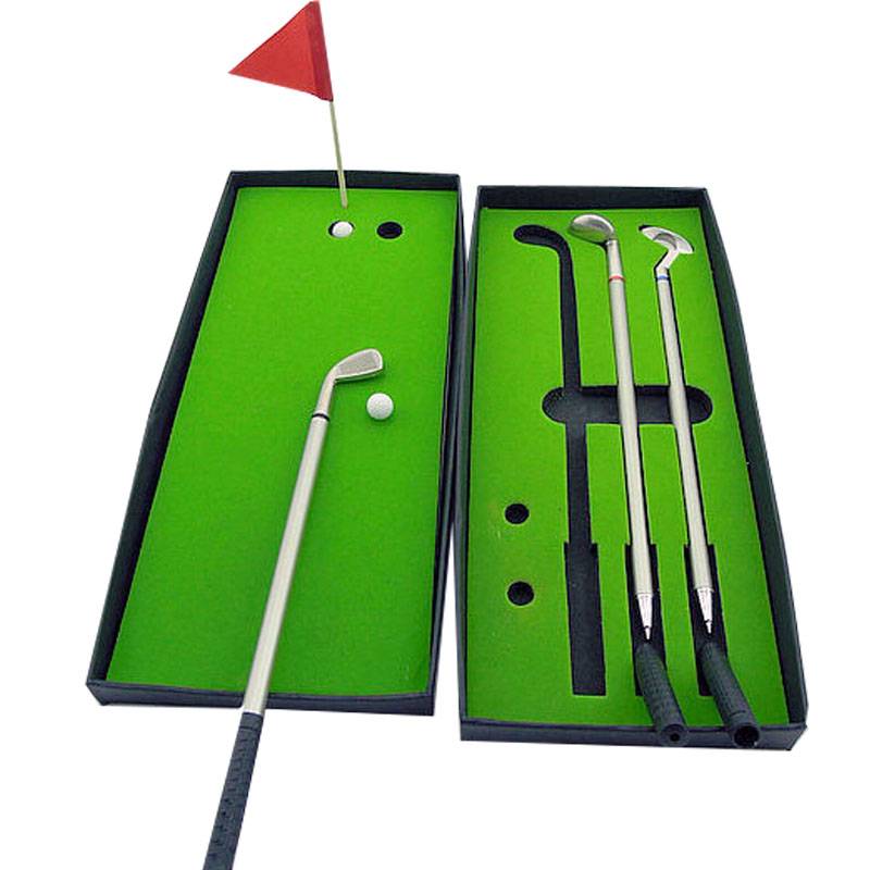 golf club metal gift pen, golf set stationery gift pen set, round bead pen