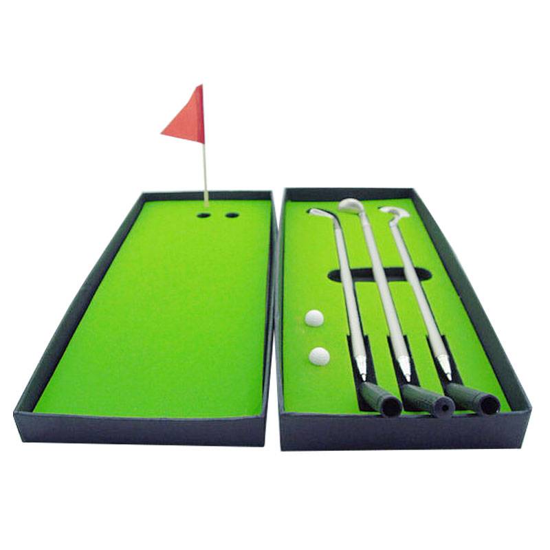 golf club metal gift pen, golf set stationery gift pen set, round bead pen