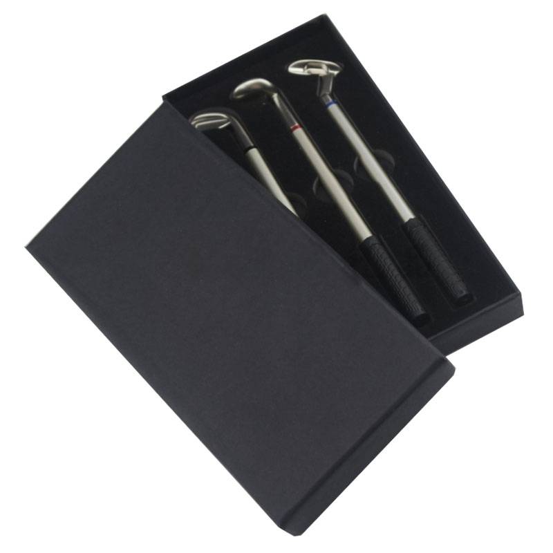 golf club metal gift pen, golf set stationery gift pen set, round bead pen