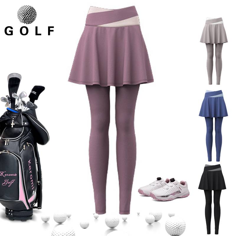 Golf ball skirt naked high bombs, color matching fake two high -waisted buttocks, fast dry and dry, summer sports short ball skirt