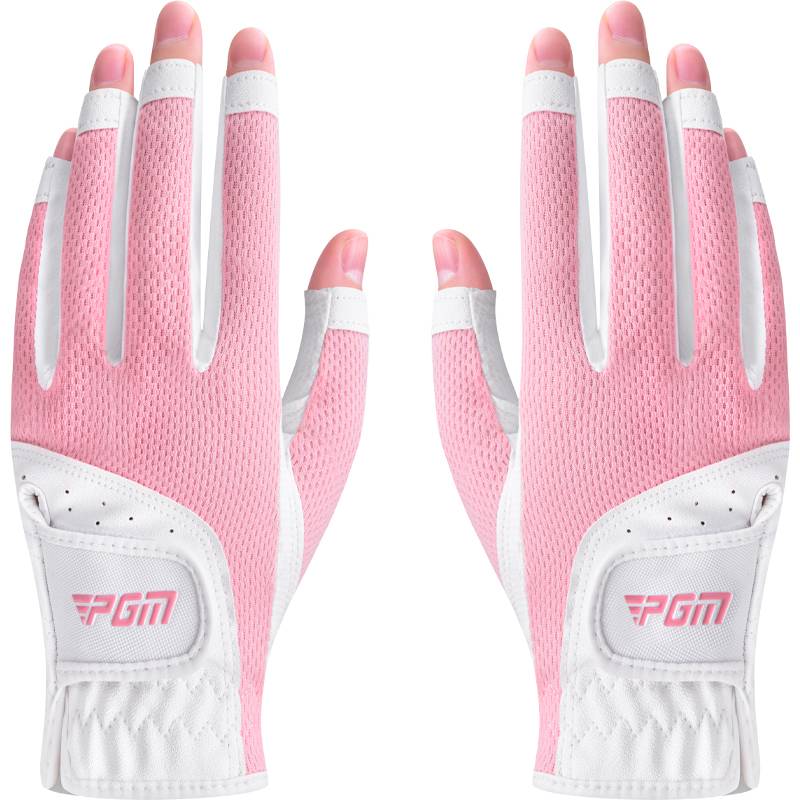 PGM golf gloves ladies exposed gloves spring breathable net cloth anti -slip sunscreen finger sleeve left and right hands