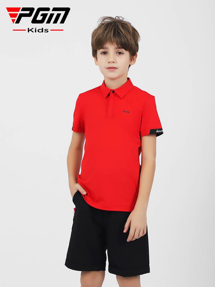 Pgm children's golf costume boys summer sports short -sleeved T -shirt children's breathable clothes youth set