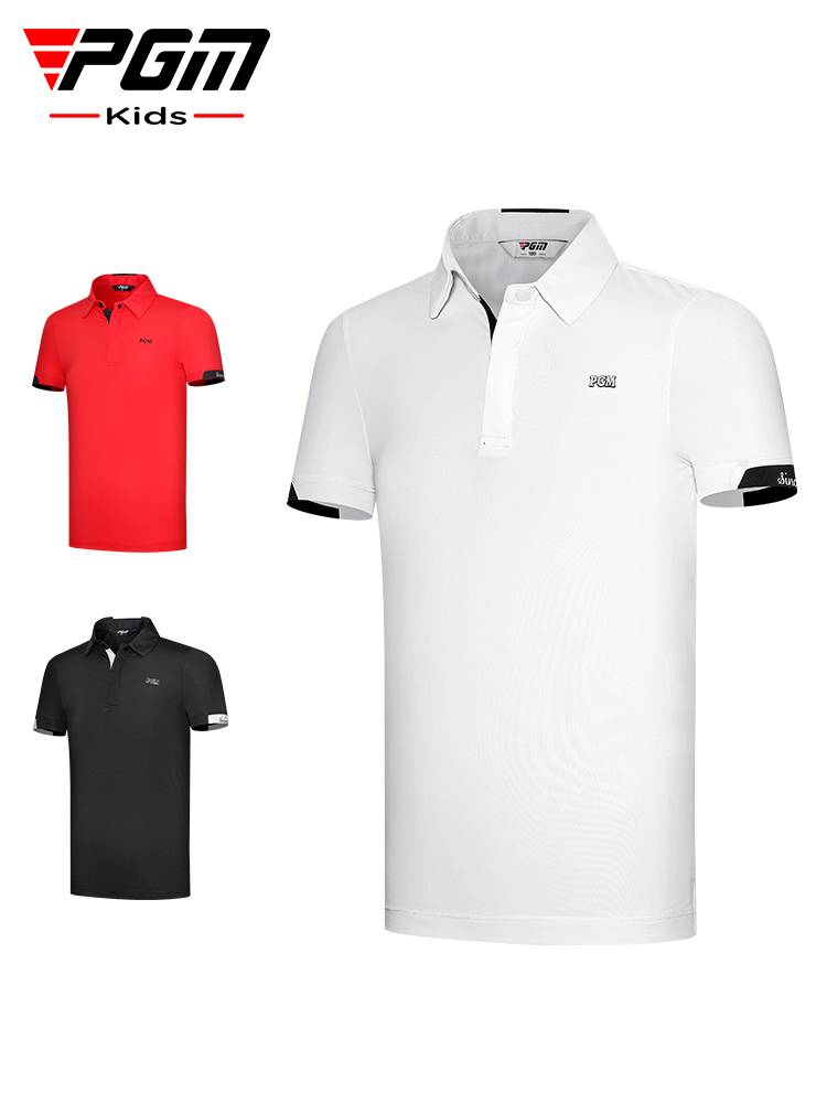 Pgm children's golf costume boys summer sports short -sleeved T -shirt children's breathable clothes youth set