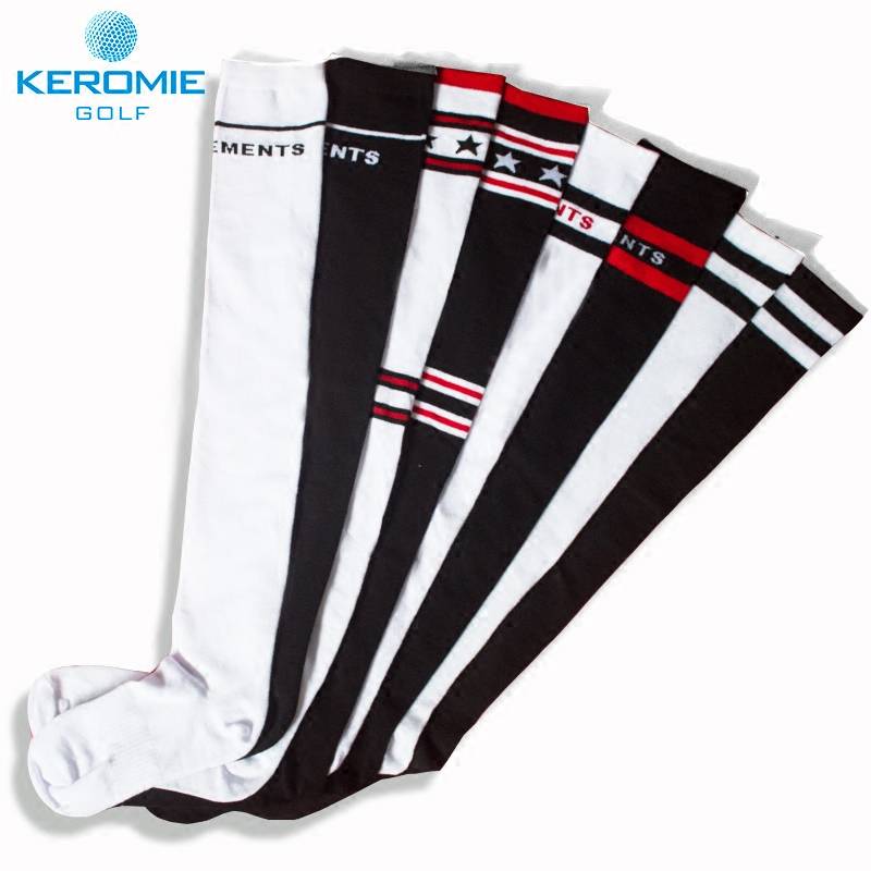 Golf socks over the knee and warm -breathable female long socks, casual stockings, high tube cotton socks striped sports socks