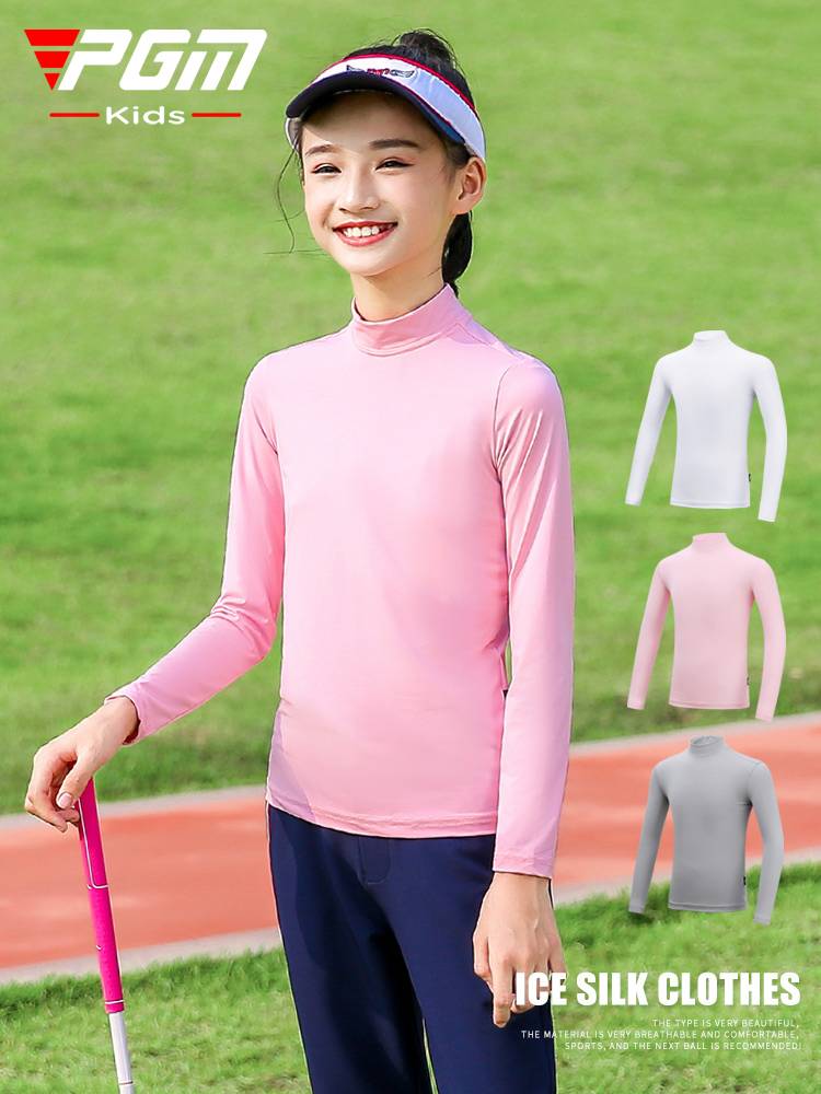 PGM children's golf clothes boys sunscreen underground jacket summer top UPF40+girl ice silk clothing