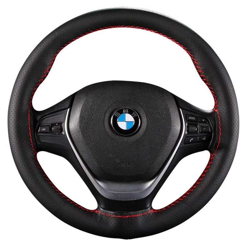 THE PUBLIC STEERING WHEEL IS SEWN WITH REAL HANDS ON THE WAY TO THE LONG MAIDEN PASATBO TO GOLF 7 SANTANA