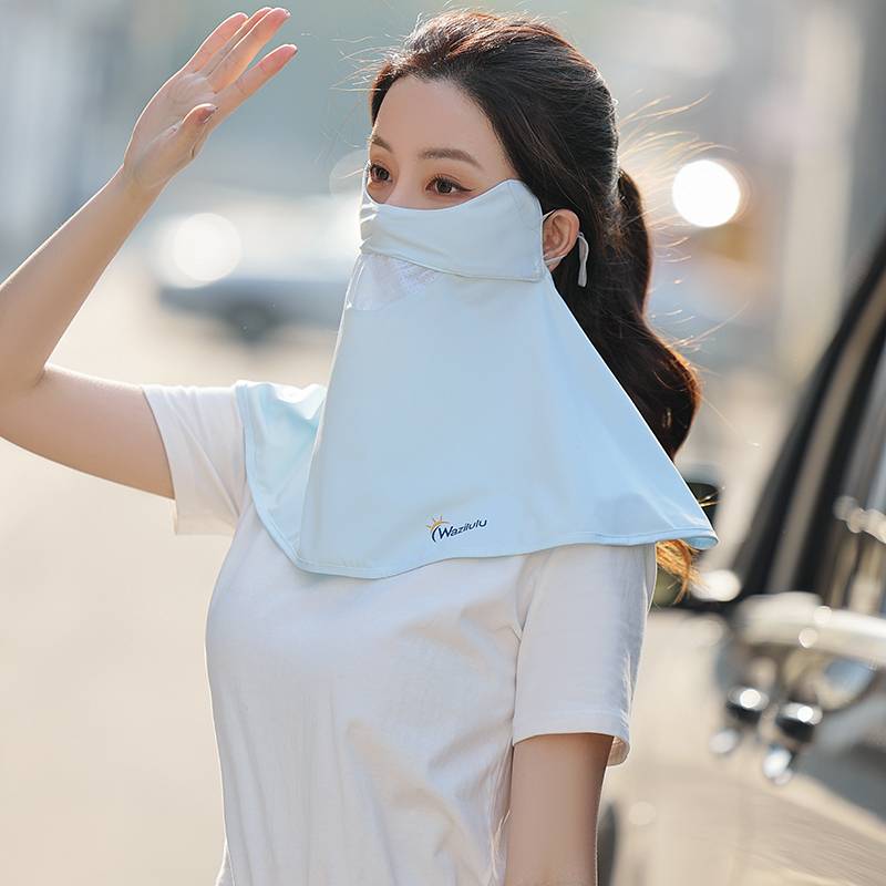 Bingshi thin sports veil sunscreen and breathable mask hanging ear female sunshade golf full face outdoor riding driving