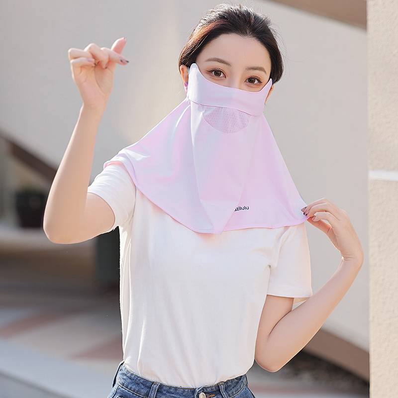 Bingshi thin sports veil sunscreen and breathable mask hanging ear female sunshade golf full face outdoor riding driving