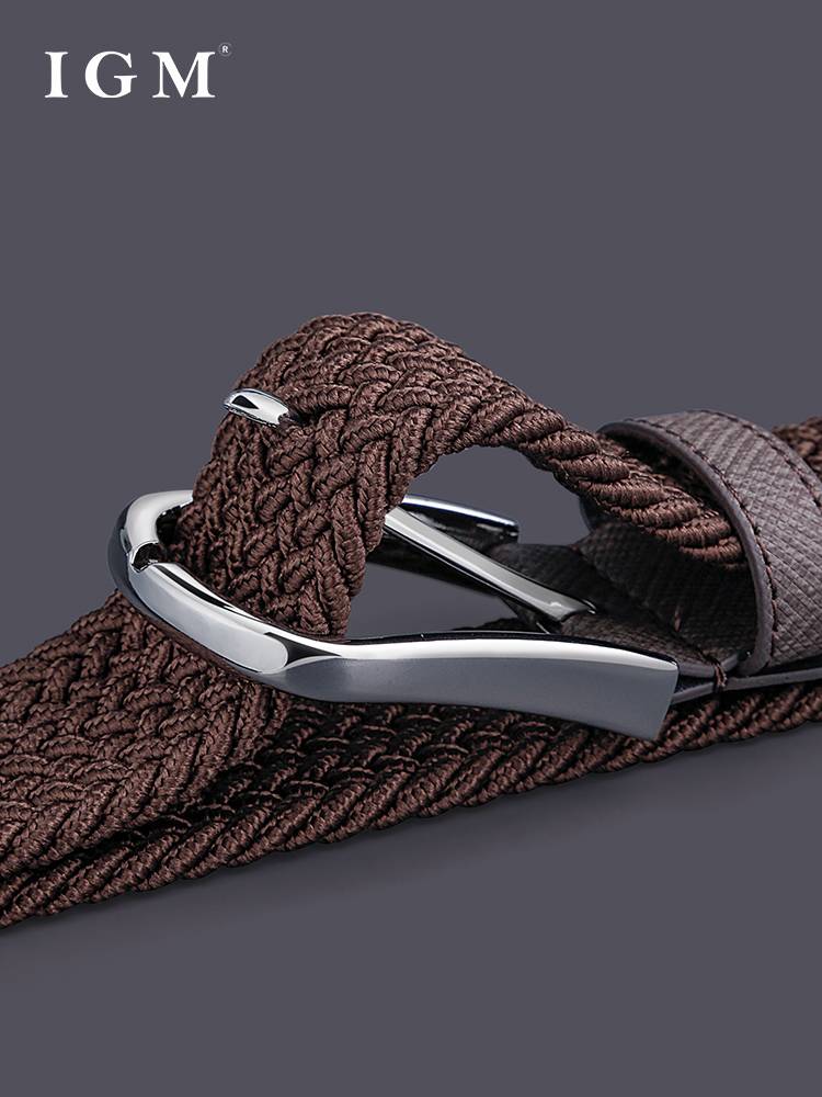 Belt male and female golf pants with summer woven leather leisure sports elasticity versatile can adjust the pants belt