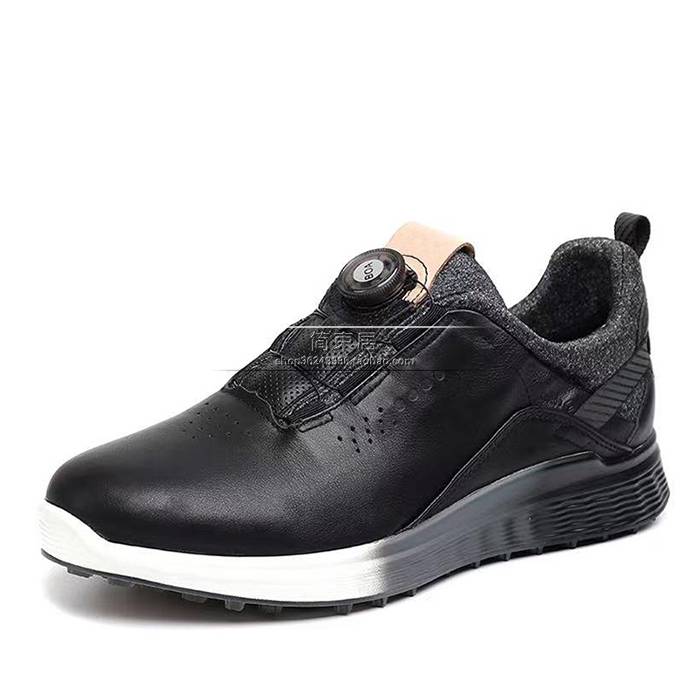 New men's casual leather shoes buttons Golf sneakers GOLF sports shoes anti -slip fixed nail men's shoes