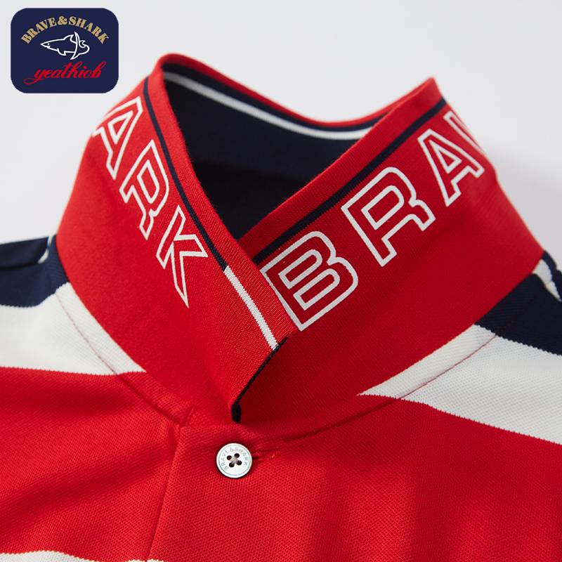 BRAVE& SHARK High-end polo-sleeve golfer new summer strip T-shirts for business leisure