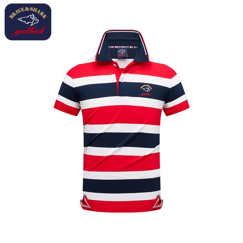 BRAVE& SHARK High-end polo-sleeve golfer new summer strip T-shirts for business leisure