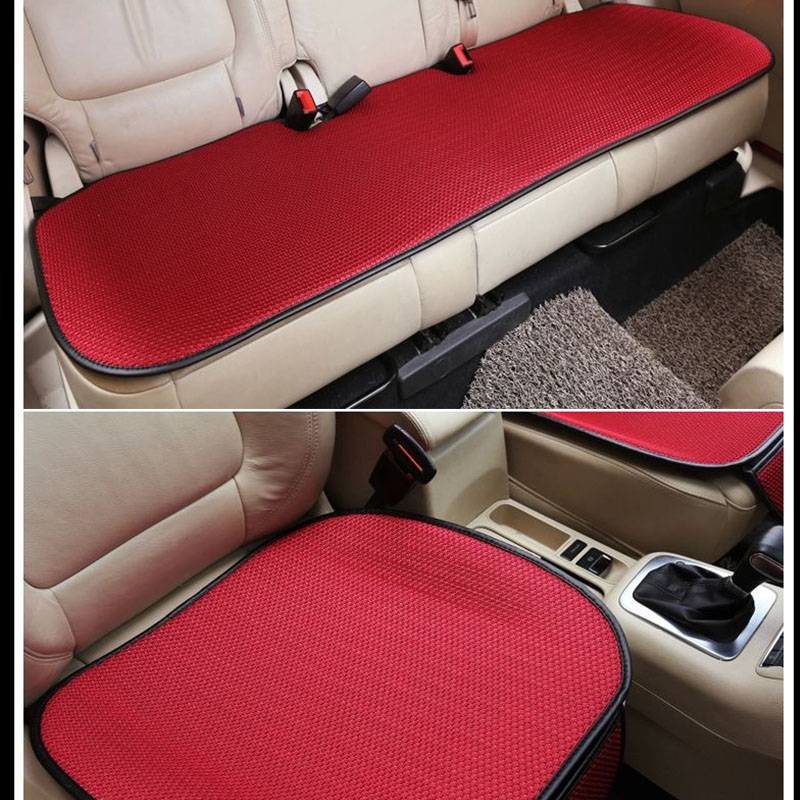 Ice silk cushion three -piece set (bright red)