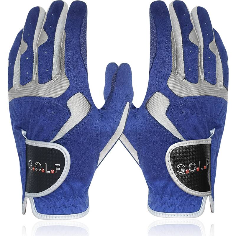 Golf gloves ultra -slimmer non -slip particles breathe the left and right hand men's white blue golf gloves
