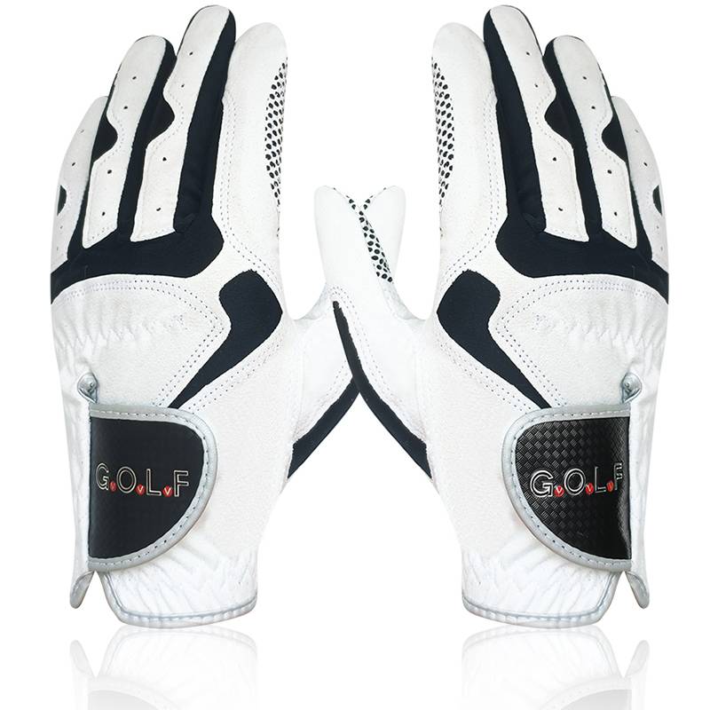 Golf gloves ultra -slimmer non -slip particles breathe the left and right hand men's white blue golf gloves