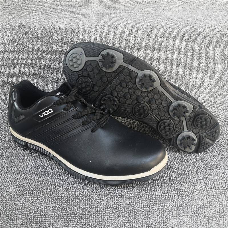 Foreign trade. Golf Commercial Leisure Men's Shoes nailed the black-coated shoes
