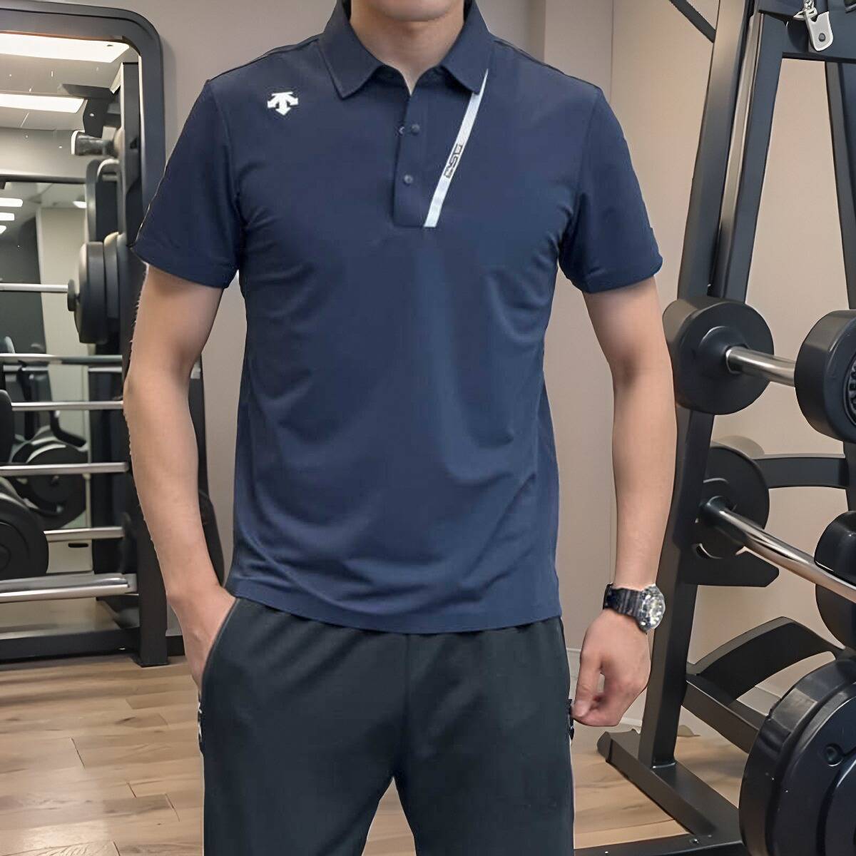 DESCENTTE DISANT MEN SUMMER SPORTS AND LEISURE T-SHIRT COMMERCIAL POLO OUTDOOR DRY SHORT SLEEVES