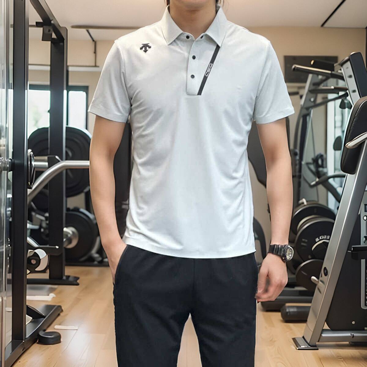 DESCENTTE DISANT MEN SUMMER SPORTS AND LEISURE T-SHIRT COMMERCIAL POLO OUTDOOR DRY SHORT SLEEVES