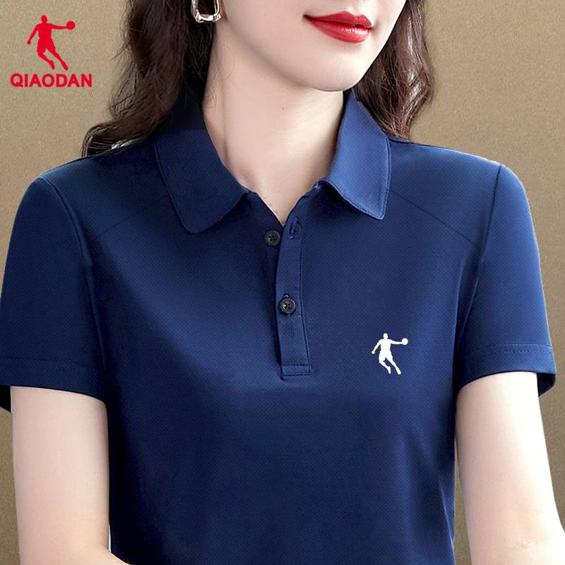 China Jordan Short -sleeved T -shirt Female 2024 Loose official flagship store lapel breathable mothers golf shirt
