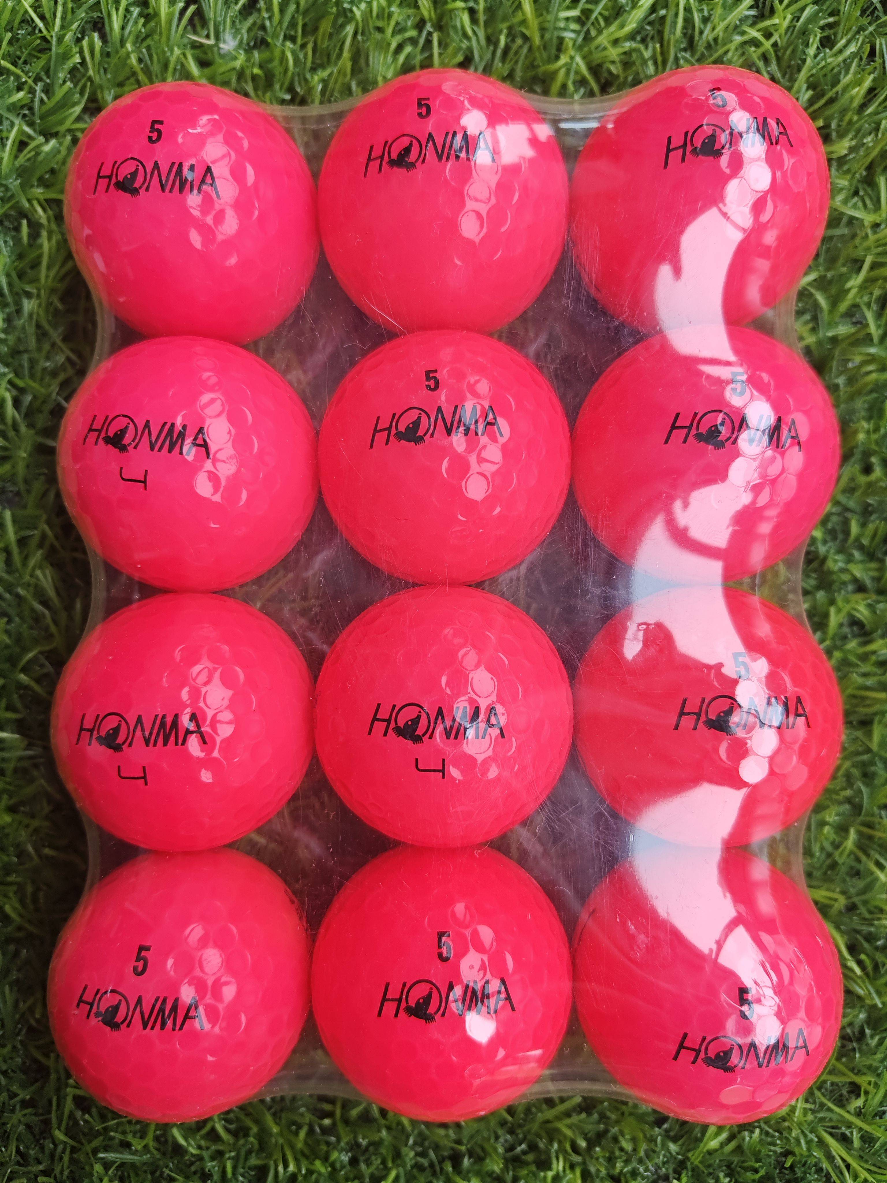 12 golf balls with 9-10% of new Priston Golf coloured second-hand balls were seamlessly packed