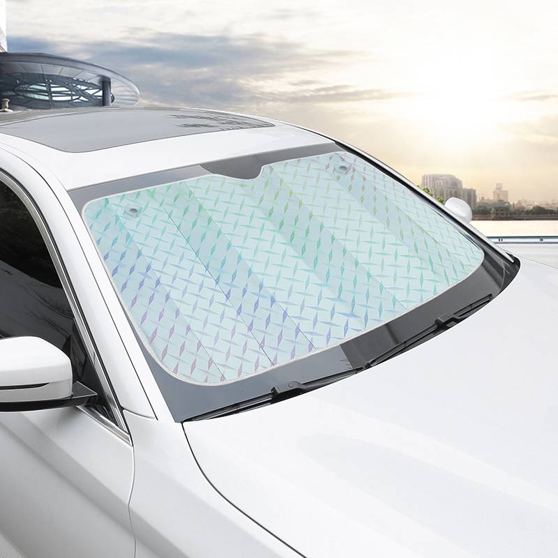 Car sunscreen, heat insulation, sunbathing car sun insulation cloth front windshield shelter shelter cloth laser solar gear