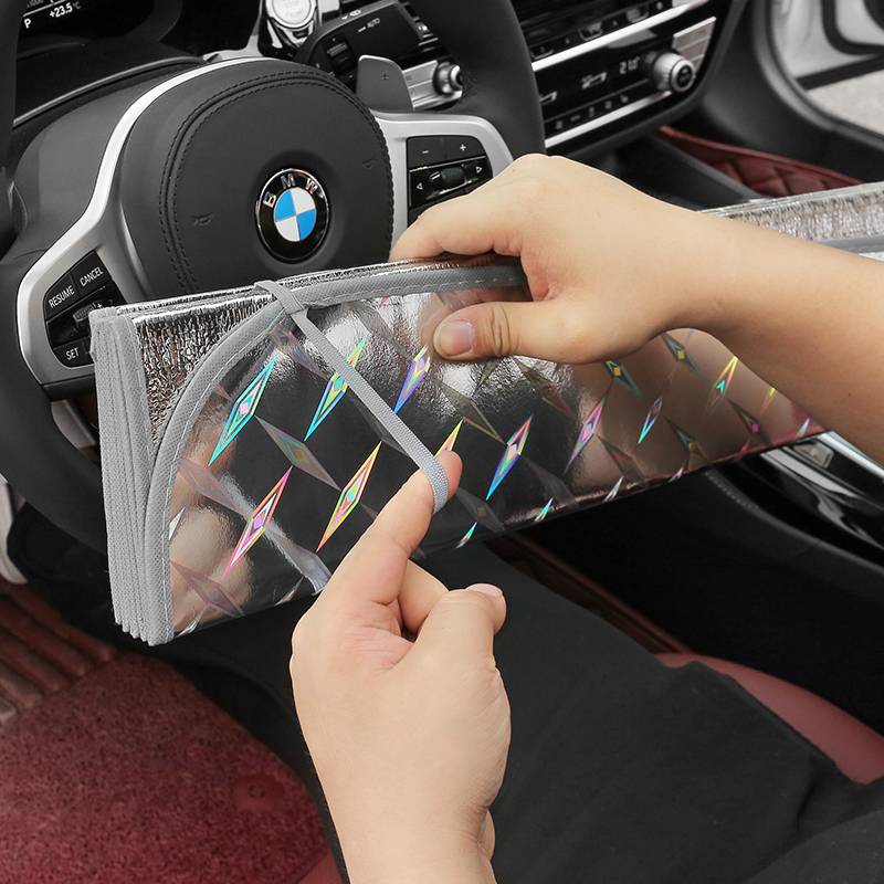 Car sunscreen, heat insulation, sunbathing car sun insulation cloth front windshield shelter shelter cloth laser solar gear