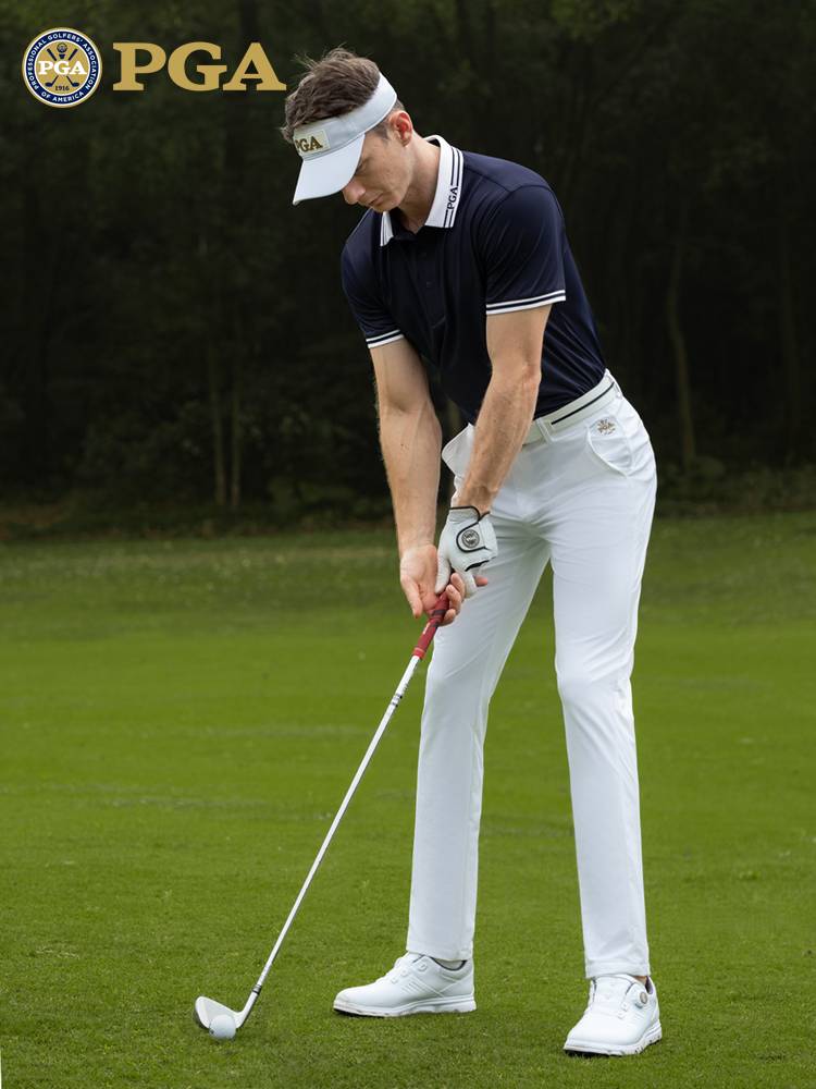 PGA Golf Men's Short-Sleeved Summer Moistures Drying and Rovering Polo