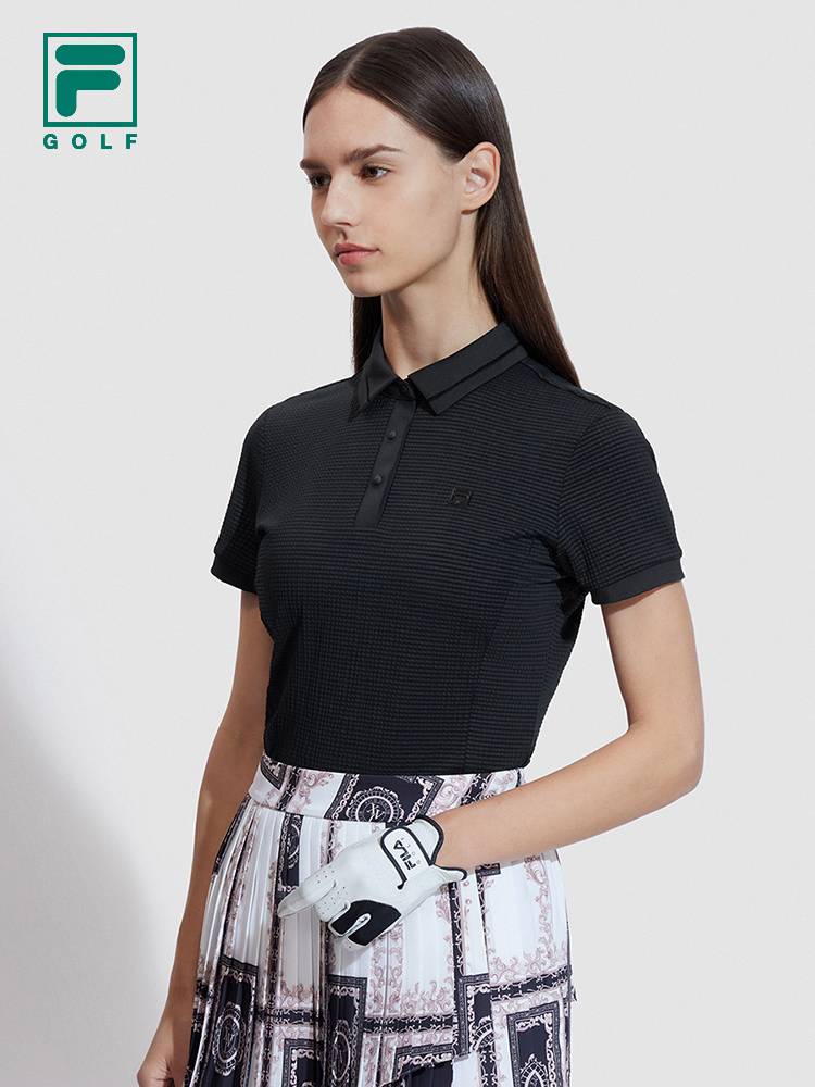 FILA GOLF FELLIF FELLIFE WOMEN WEAVE SHORTS POLO T-SHIRT 2024, NEW GOLF CAMPAIGN SHORT SHIRT