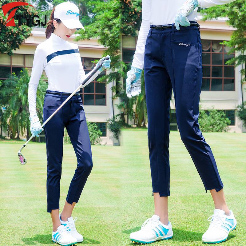 Golf clothing spring and summer sunscreen clothes women's fast -drying long sleeve clothes T -shirts of cropped pants pants pants suit