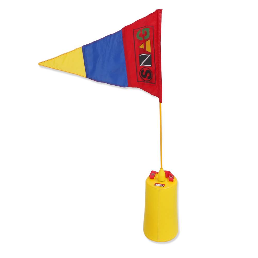 Yellow target flag pole