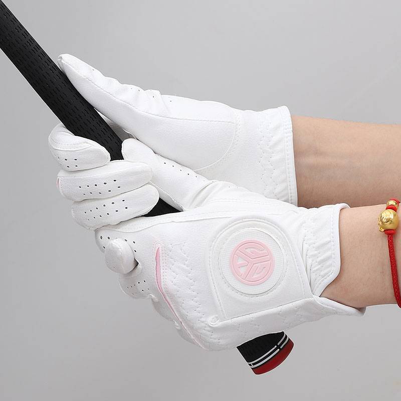 Golf gloves women with both hands imported nano -super fiber cloth golf gloves thin air, breathable and wear -resistant