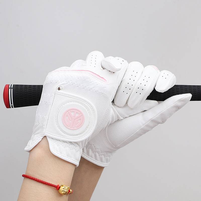 Golf gloves women with both hands imported nano -super fiber cloth golf gloves thin air, breathable and wear -resistant