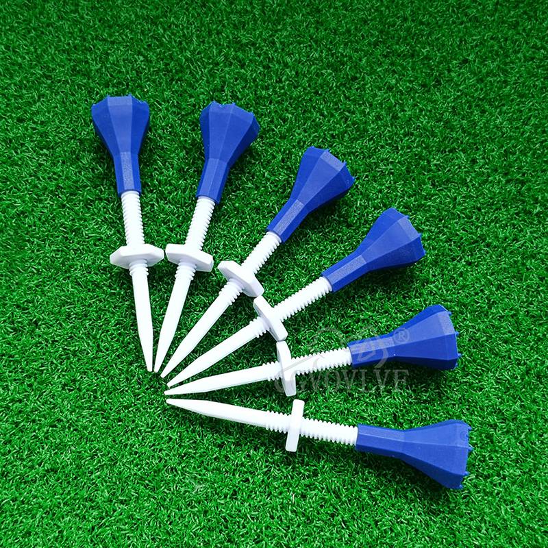 Golf ball nail limited seat Tee adjustable height 6 -filled soft silicon head protection rod header supplies