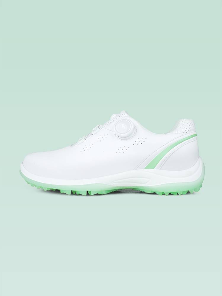 Ms. Golf Shoes, waterproof, slid, spin-butt-shoe-shoe-shoe-fixed, light, white and green sneakers