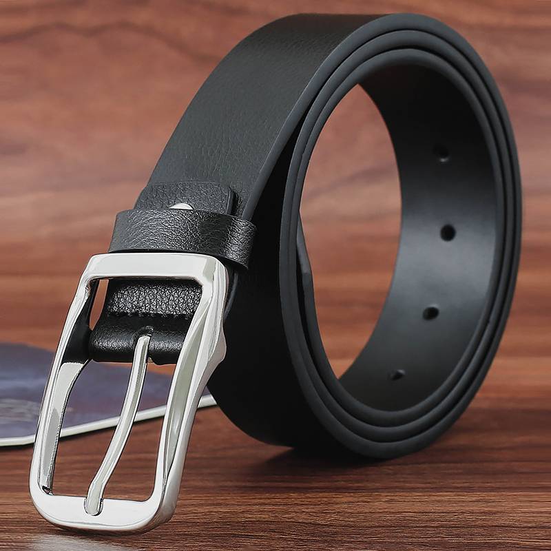 Belt leather male lady casual white lumbar pope buckle jeans simple wild pants with young golf tide