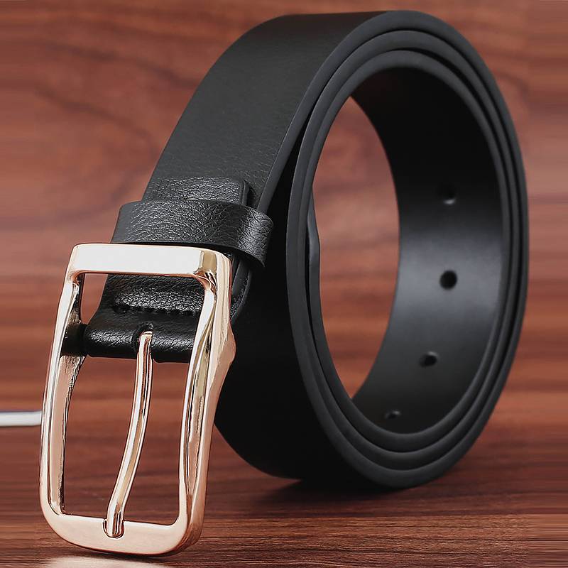 Belt leather male lady casual white lumbar pope buckle jeans simple wild pants with young golf tide