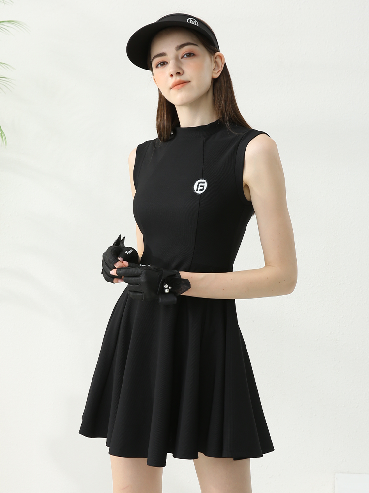Summer Golf Women's Tennis Korean Slim Dress Top Skirt Set Women's Short Sleeve Golf Costume Women