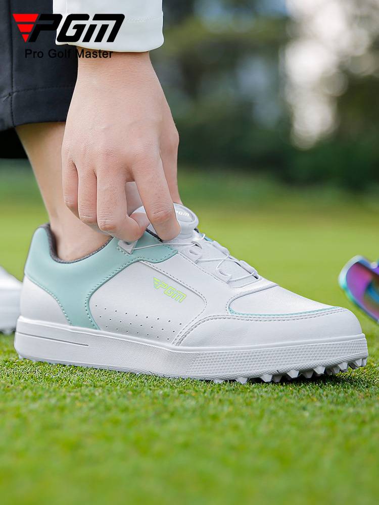 PGM. GOLF SHOES GIRL, SUMMER AIR RESILIENT AND WATERPROOF SHOES TIED SPORTS GIRL, LITTLE WHITE SHOES