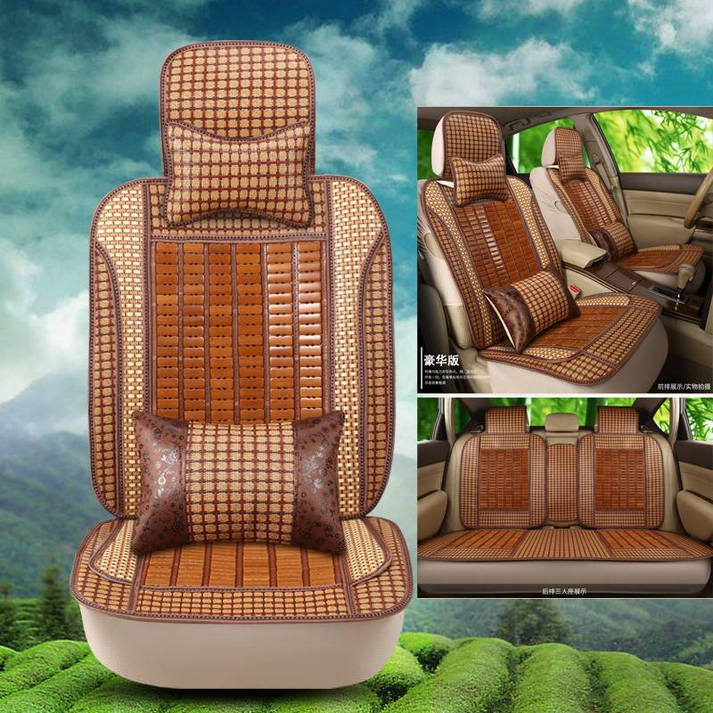 Five -seat pure coffee color (luxury version) 2 head pillow 2 waist back