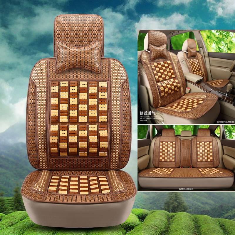 Five -seat rice coffee color (comfortable version) fixing waist and 2 head pillows