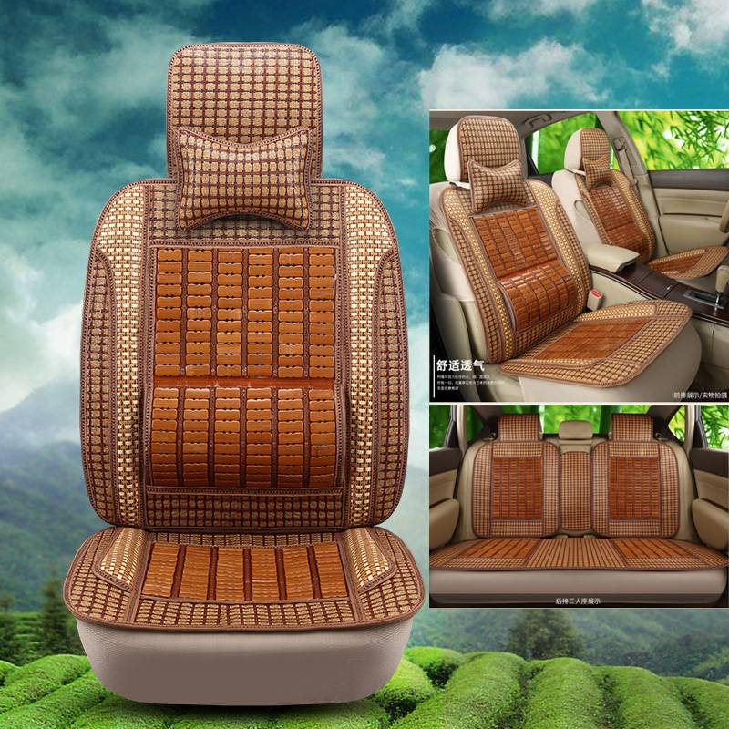 Five -seater pure coffee color (comfortable version) fixing waist and 2 head pillows